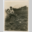 Japanese American man in front of Mt. Rainier (ddr-densho-26-258)