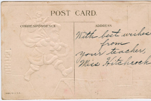Christmas postcard from Miss Hitchcock (ddr-densho-329-918)