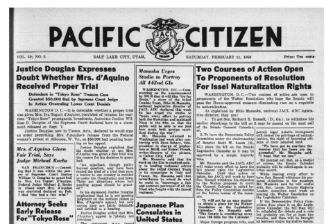 The Pacific Citizen, Vol. 30 No. 6 (February 11, 1950) (ddr-pc-22-6)