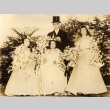 Three girls wearing gowns and flowers (ddr-njpa-4-2516)