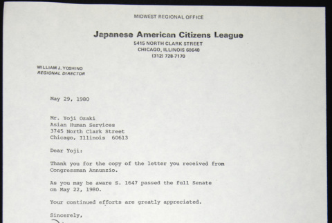Letter to Yoji Ozaki from William Yoshino (ddr-chijacl-1-440)