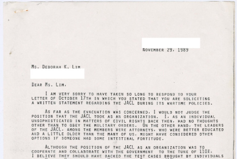 Letter to Deborah Lim to Frank Emi (ddr-densho-122-386)