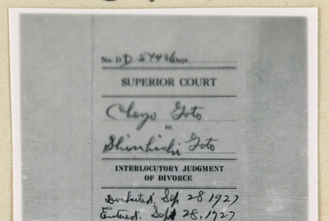 Chiyo and Shinhichi Goto divorce document (ddr-densho-37-1650)