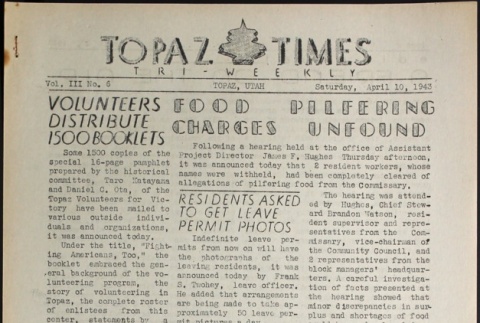Topaz Times Vol. III No. 6 (April 10, 1943) (ddr-densho-142-141)
