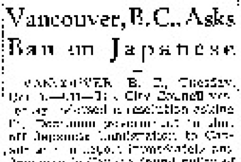 Vancouver, B.C., Asks Ban on Japanese (October 1, 1940) (ddr-densho-56-500)