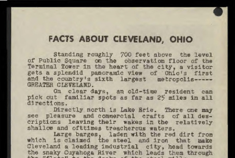 Facts about Cleveland, Ohio (ddr-csujad-55-795)