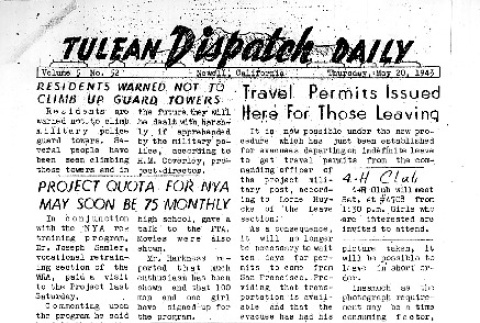 Tulean Dispatch Vol. 5 No. 52 (May 20, 1943) (ddr-densho-65-368)