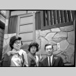 Martha (Nozawa) Tsuchida Suzuki and Tomoye (Nozawa) Takahashi with unidentified man (ddr-densho-426-2308)