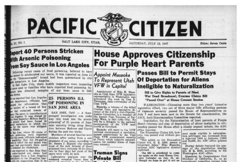 The Pacific Citizen, Vol. 25 No. 1 (July 12, 1947) (ddr-pc-19-28)
