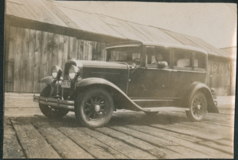 Car parked on boardwalk (ddr-densho-523-124)