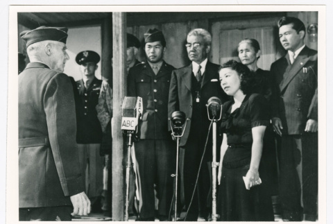 Officers with microphones (ddr-densho-1007-309)