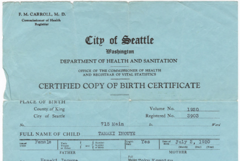 Original birth certificate (ddr-densho-383-486)