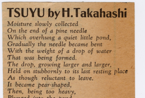 Clipping of poem by Henri Takahashi (ddr-densho-410-274)