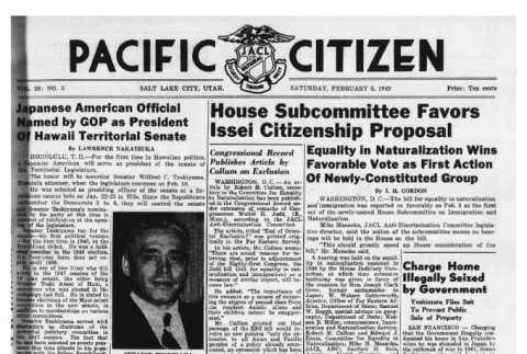The Pacific Citizen, Vol. 28 No. 5 (February 5, 1949) (ddr-pc-21-5)