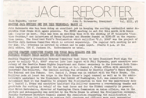 Seattle Chapter, JACL Reporter, Vol. XIII, No. 3, March 1976 (ddr-sjacl-1-188)
