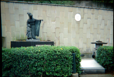Statue in garden of Thomas Glover House (ddr-densho-426-486)