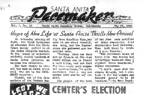 Santa Anita Pacemaker Vol. I No. 12 (May 26, 1942) (ddr-densho-146-11)