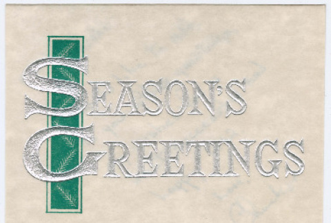Holiday Greetings to Hide and Ralph Kanzaki from Chuck H (ddr-densho-378-1017)