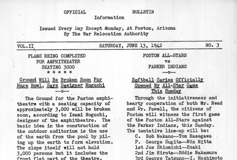 Poston Information Bulletin Vol. II No. 3 (June 13, 1942) (ddr-densho-145-28)