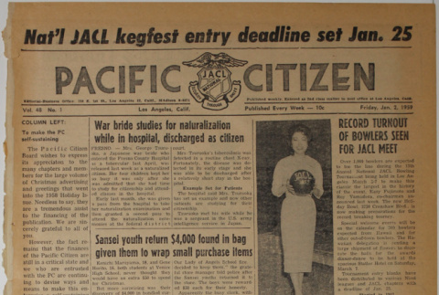 Pacific Citizen, Vol. 48, No. 1 (January 2, 1959) (ddr-pc-31-1)