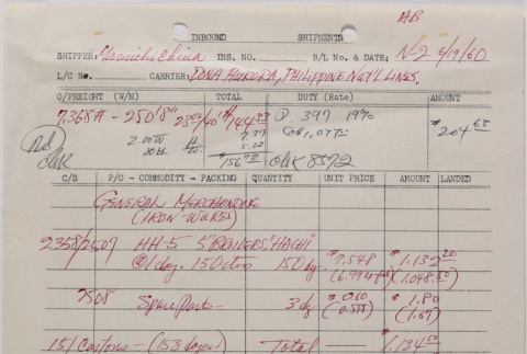 Purchase orders and shipping manifest (ddr-densho-424-714)