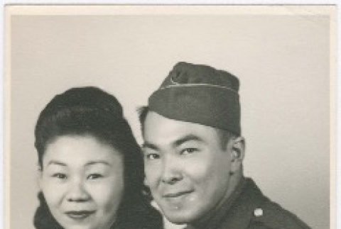 (Photograph) - Image of man in US Army uniform and woman (PDF) (ddr-densho-332-27-mezzanine-f64082dcdf)