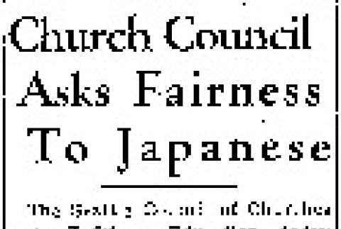 Church Council Asks Fairness To Japanese (December 9, 1941) (ddr-densho-56-532)