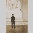 Soldier standing in front of Lincoln monument (ddr-janm-17-50)