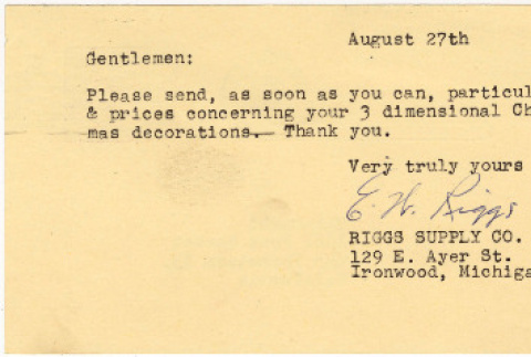 Card from E.W. Riggs to Takahashis (ddr-densho-424-88)