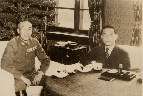 Wang Jingwei seated with General Nishio (ddr-njpa-1-1083)