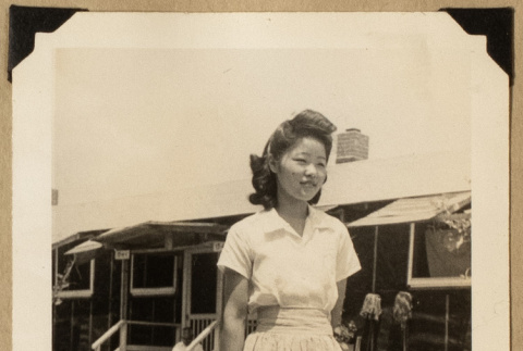 Margaret with an umbrella (ddr-densho-542-571)