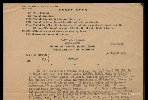 Special orders, no. 211 (August 31, 1945) (ddr-csujad-55-2346)