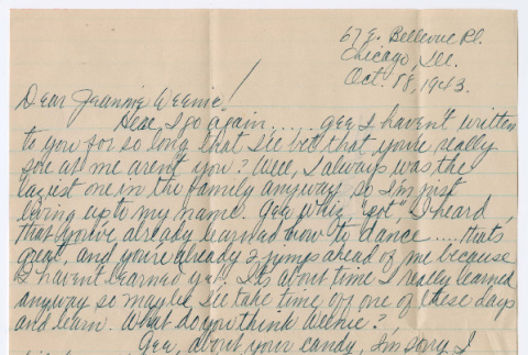 2 letters to Jeanne Kojima Miyoshi from Richard 