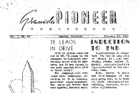 Granada Pioneer Vol. I No. 40 (February 20, 1943) (ddr-densho-147-41)