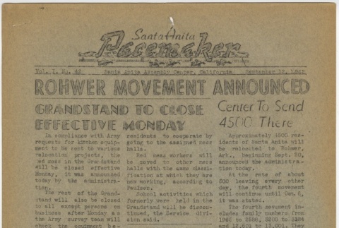 Santa Anita Pacemaker: Vol. 1, No. 42 (September 12, 1942) (ddr-janm-5-42)