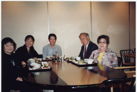 Tomoye, Masako, Norman (?), Henri and unknown woman (ddr-densho-426-429)