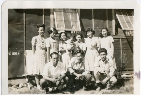 A group in front of barracks (ddr-densho-298-1)