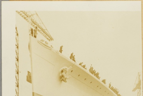 Crowd gathered at a shipyard to see the HMS Prince of Wales (ddr-njpa-13-585)