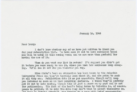 Letter to Larry Tajiri from Margaret Anderson, editor of Common Ground (ddr-densho-338-459)