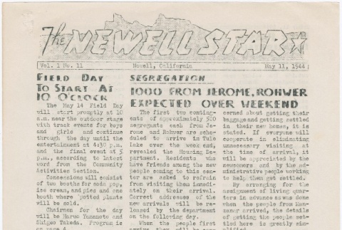 The Newell Star, Vol. I, No. 11 (May 11, 1944) (ddr-densho-284-17)