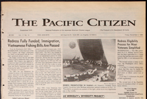Pacific Citizen, Vol. 111, No. 14 (November 2, 1990) (ddr-pc-62-39)