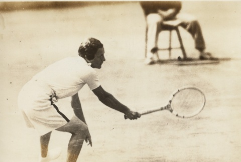 Helen Jacobs playing tennis (ddr-njpa-1-717)
