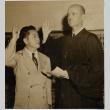 Chuck Mau taking an oath from a judge (ddr-njpa-2-684)