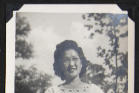 Woman in a floral skirt (ddr-densho-542-729)