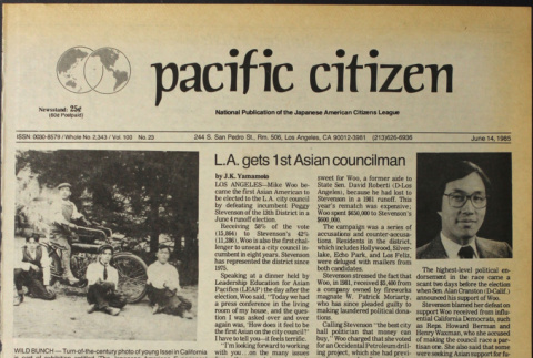 Pacific Citizen, Vol. 100 No. 23  (June 14, 1985) (ddr-pc-57-23)