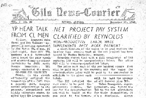 Gila News-Courier Vol. I No. 30 (December 19, 1942) (ddr-densho-141-30)