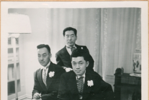 Henri Takahashi in center with Masao Yabuki and Taro Katayama (ddr-densho-410-530)