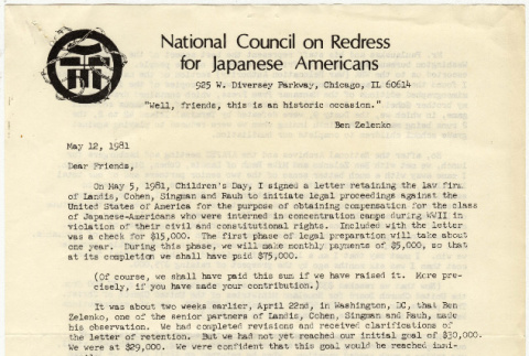 National Council for Japanese American Redress Newsletter (ddr-densho-352-96)