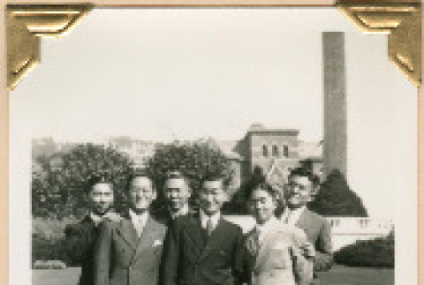 Group of young men on Berkeley campus (ddr-densho-341-54)