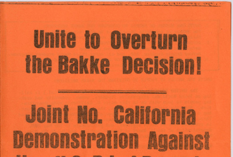 Unite to Overturn the Bakke Decision (ddr-densho-444-60)